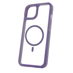  Mag Rim Case Apple iPhone 16 Pro (6.3) átlátszó TPU/PC MagSafe tok lila kerettel