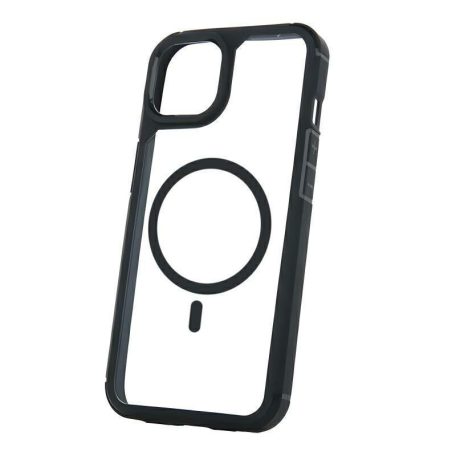 Mag Rim Case Apple iPhone 16 Pro Max (6.9) átlátszó TPU/PC MagSafe tok fekete kerettel