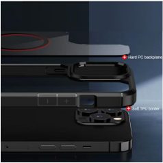   Mag Rim Case Apple iPhone 16 Pro Max (6.9) átlátszó TPU/PC MagSafe tok lila kerettel