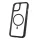 Mag Rim Case Apple iPhone 16 Plus (6.7) átlátszó TPU/PC MagSafe tok fekete kerettel
