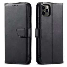   Marva Wallet Samsung A366 / A566 Galaxy A36 / A56 5G oldalra nyíló ökobőr könyvtok szilikon belsővel fekete