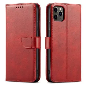   Marva Wallet Samsung A366 / A566 Galaxy A36 / A56 5G oldalra nyíló ökobőr könyvtok szilikon belsővel piros