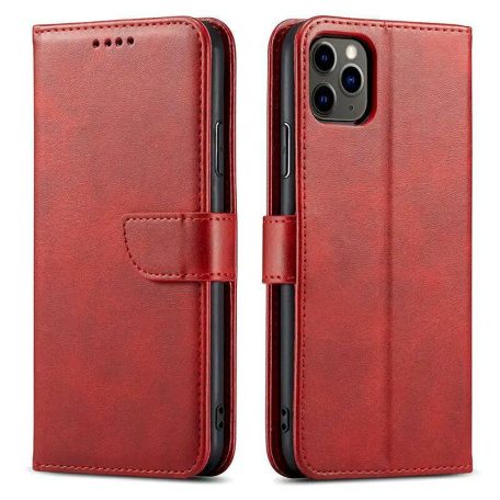 Marva Wallet Samsung A366 / A566 Galaxy A36 / A56 5G oldalra nyíló ökobőr könyvtok szilikon belsővel piros