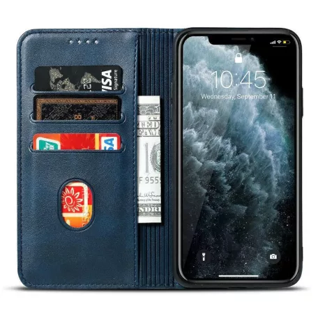 Marva Wallet Xiaomi Redmi 15 5G (171mm) oldalra nyíló ökobőr könyvtok szilikon belsővel zöld