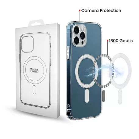 Magsafe Apple iPhone 17 Pro Max (6.9) TPU/PC tok (vezetéknélküli töltéshez) átlátszó