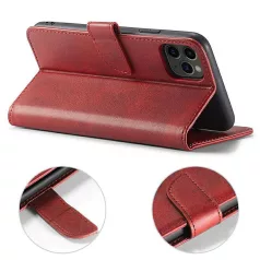   Marva Wallet Xiaomi Redmi Note 15 4G oldalra nyíló ökobőr könyvtok szilikon belsővel piros