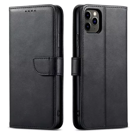 Marva Wallet Xiaomi Redmi Note 15 Pro Plus 5G oldalra nyíló ökobőr könyvtok szilikon belsővel fekete
