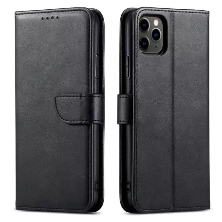 Marva Wallet Samsung A376 Galaxy A37 5G oldalra nyíló ökobőr könyvtok szilikon belsővel fekete