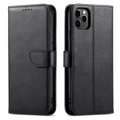   Marva Wallet Samsung S948 Galaxy S26 Ultra oldalra nyíló ökobőr könyvtok szilikon belsővel fekete