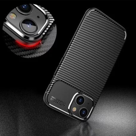 Carbon Armor Apple iPhone 16e / 17e (6.1) vékony szilikon tok fekete