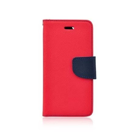 Fancy Samsung A165 / A166 Galaxy A16 4G / 5G oldalra nyíló mágneses könyv tok szilikon belsővel piros - kék