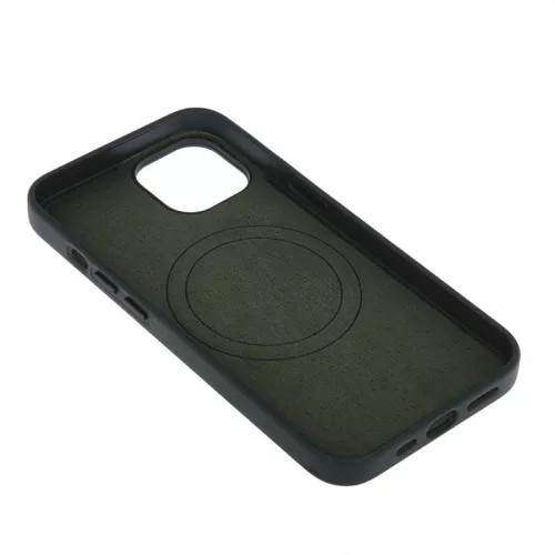 Mag Leather Apple iPhone 16 (6.1) MagSafe tok (vezetéknélküli töltéshez) zöld