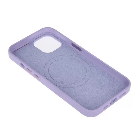 Mag Leather Apple iPhone 16 Plus (6.7) MagSafe tok (vezetéknélküli töltéshez) lila