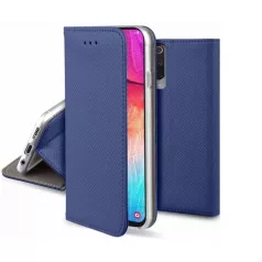   Smart magnet Xiaomi Redmi Note 14 5G oldalra nyíló mágneses könyv tok szilikon belsővel sötétkék