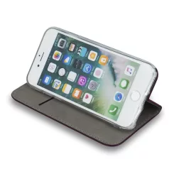   Smart magnetic Honor Magic 7 Lite oldalra nyíló mágneses könyv tok szilikon belsővel burgundi