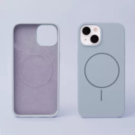 Silicon Thin Mag Apple iPhone 15 Pro (6.1) Magsafe TPU tok világoskék