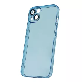   Slim Color Apple iPhone 15 Pro (6.1) áttetsző kék hátlapvédő TPU tok kamera lencsevédővel