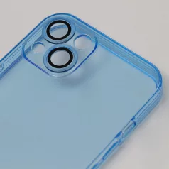  Slim Color Apple iPhone 15 Pro (6.1) áttetsző kék hátlapvédő TPU tok kamera lencsevédővel