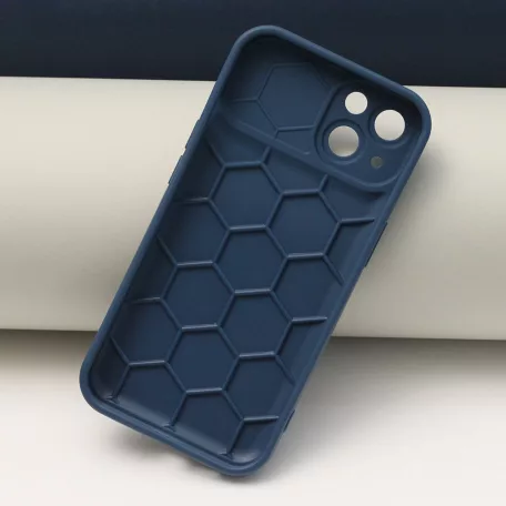Honeycomb - Apple iPhone 15 (6.1) kameravédős kék tok