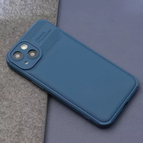 Honeycomb - Apple iPhone 15 (6.1) kameravédős kék tok