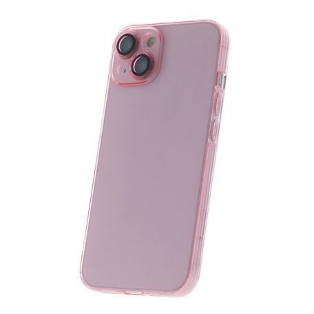 Slim Color Samsung A556 Galaxy A55 5G áttetsző pink hátlapvédő TPU tok kamera lencsevédővel