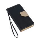 Fancy Samsung A556 Galaxy A55 5G oldalra nyíló mágneses könyv tok szilikon belsővel fekete - arany