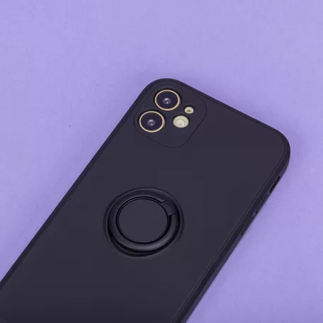 Samsung A057 Galaxy A05s  telefontartó gyűrűs TPU tok fekete