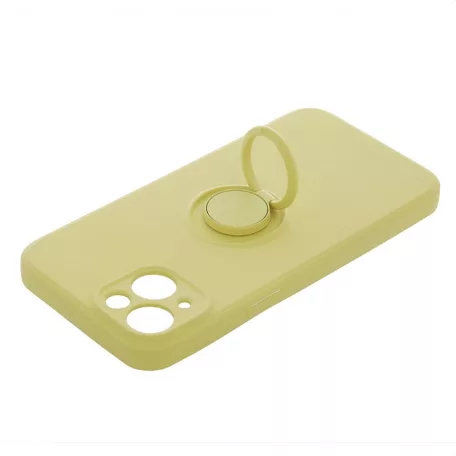 Finger Grip Apple iPhone 15 (6.1) ujjgyűrűs sárga TPU tok