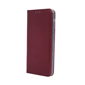   Smart magnet Apple iPhone 16 Pro (6.3) oldalra nyíló mágneses könyv tok szilikon belsővel burgundi