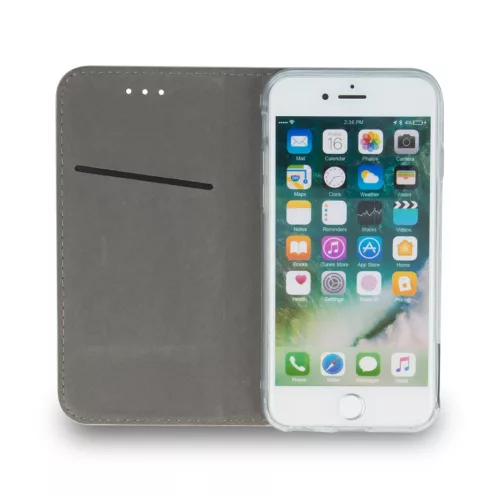 Smart magnet Apple iPhone 16 Pro (6.3) oldalra nyíló mágneses könyv tok szilikon belsővel burgundi