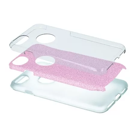 Glitter (3in1) - Apple iPhone 16 Plus (6.7) pink szilikon tok