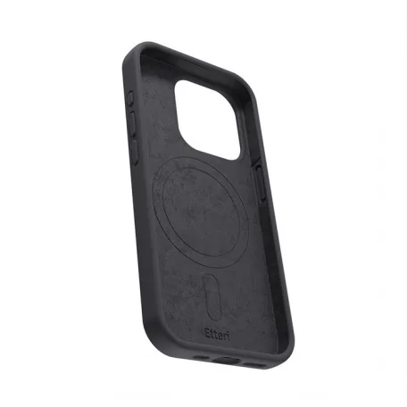 Etteri Silicone Apple iPhone 15 Pro Max (6.7) mágneses MagSafe tok (vezetéknélküli töltéshez) fekete