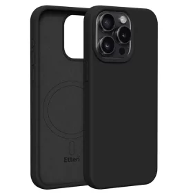   Etteri Silicone Apple iPhone 16 Pro Max (6.9) mágneses MagSafe tok (vezetéknélküli töltéshez) fekete