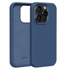   Etteri Silicone Apple iPhone 15 Pro (6.1) mágneses MagSafe tok (vezetéknélküli töltéshez) kék