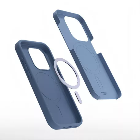 Etteri Silicone Apple iPhone 15 Pro Max (6.7) mágneses MagSafe tok (vezetéknélküli töltéshez) kék