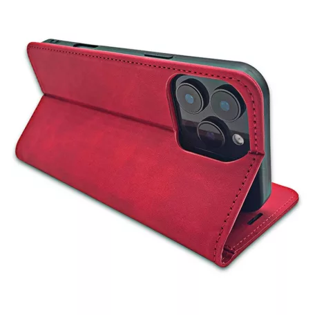 Smart Suede Honor 400 oldalra nyíló puha tapintású könyv tok, piros