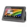 Univerzális 12-13" kinyitható műbőr tablet tok fekete - szürke