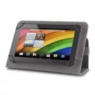 Univerzális 12-13" kinyitható műbőr tablet tok fekete - szürke