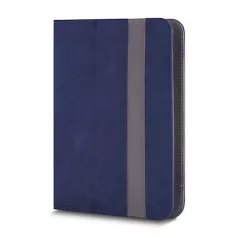  Univerzális 12-13" kinyitható műbőr tablet tok sötétkék - szürke
