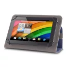 Univerzális 12-13" kinyitható műbőr tablet tok sötétkék - szürke