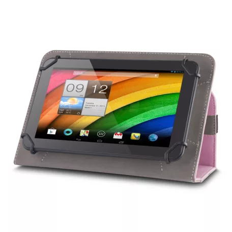 Univerzális 12-13" kinyitható műbőr tablet tok pink