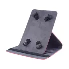 Univerzális 9 - 11" 360 fokban forgatható műbőr tablet tok piros