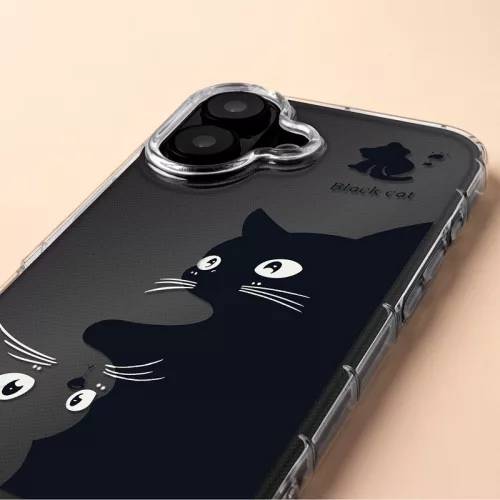 Ultra Trendy - Samsung S731B Galaxy S25 FE mintás ütésálló szilikon tok (Black cat)