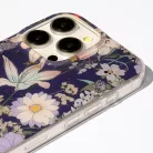 Glow Glam - Xiaomi Redmi 15 4G / Redmi 15 5G (171mm) virágmintás szilikon tok, kék