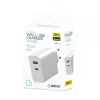 Platinet hálózati gyorstöltőfej USB és Type-C csatlakozóval 20V/2.25A fehér (45W)