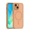 Mag Matt Apple iPhone 15 (6.1) MagSafe TPU/PC tok beépített mágneses gyűrűvel, barna