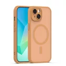 Mag Matt Apple iPhone 15 (6.1) MagSafe TPU/PC tok beépített mágneses gyűrűvel, barna