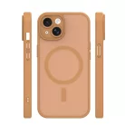 Mag Matt Apple iPhone 15 (6.1) MagSafe TPU/PC tok beépített mágneses gyűrűvel, barna