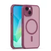 Mag Matt Apple iPhone 15 (6.1) MagSafe TPU/PC tok beépített mágneses gyűrűvel, bordó