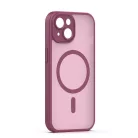 Mag Matt Apple iPhone 15 (6.1) MagSafe TPU/PC tok beépített mágneses gyűrűvel, bordó